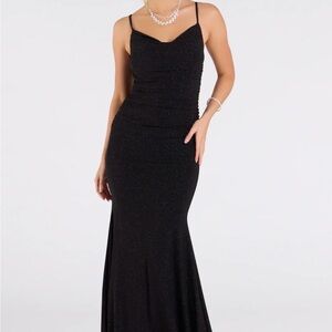 Windsor Corrina Cowl Neck Mermaid Glitter Formal Dress